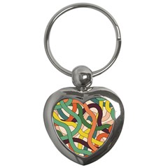 Snake Stripes Intertwined Abstract Key Chain (heart) by Pakjumat