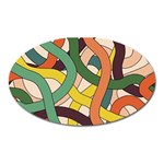 Snake Stripes Intertwined Abstract Oval Magnet Front