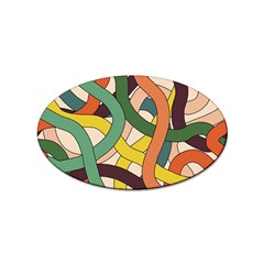 Snake Stripes Intertwined Abstract Sticker Oval (10 Pack) by Pakjumat