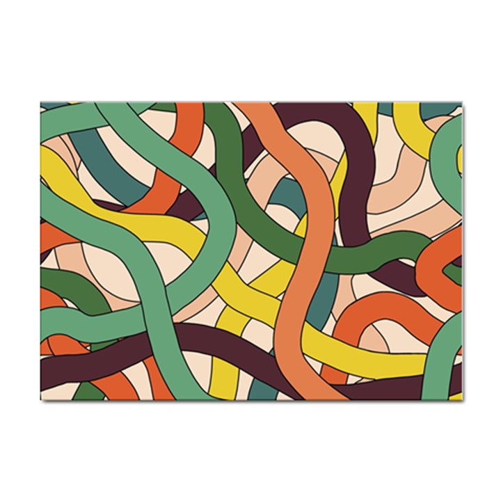 Snake Stripes Intertwined Abstract Sticker A4 (10 pack)