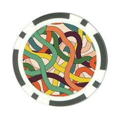 Snake Stripes Intertwined Abstract Poker Chip Card Guard by Pakjumat