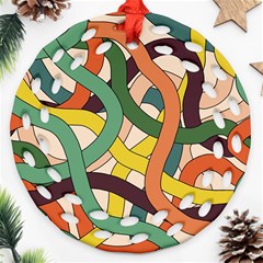 Snake Stripes Intertwined Abstract Ornament (round Filigree)