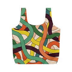 Snake Stripes Intertwined Abstract Full Print Recycle Bag (m) by Pakjumat