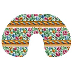 Flower Fabric Design Travel Neck Pillow by Pakjumat