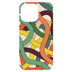 Snake Stripes Intertwined Abstract Iphone 14 Pro Max Black Uv Print Case by Pakjumat