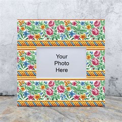 Flower Fabric Design White Box Photo Frame 4  X 6  by Pakjumat