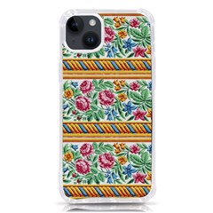 Flower Fabric Design Iphone 14 Plus Tpu Uv Print Case by Pakjumat