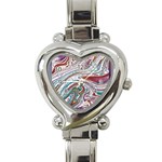 Abstract Background Ornamental Heart Italian Charm Watch Front