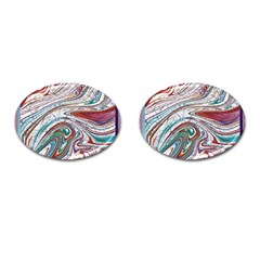 Abstract Background Ornamental Cufflinks (oval) by Pakjumat