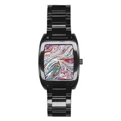 Abstract Background Ornamental Stainless Steel Barrel Watch by Pakjumat