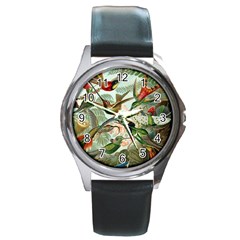 Humming Birds Trochilidae Round Metal Watch by Pakjumat