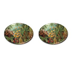 Moose Eurhynchium Haeckel Muscinae Cufflinks (Oval)