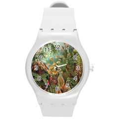 Moose Eurhynchium Haeckel Muscinae Round Plastic Sport Watch (M)