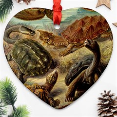 Turtles Leatherback Sea Turtle Ornament (heart) by Pakjumat