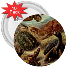 Turtles Leatherback Sea Turtle 3  Buttons (10 Pack)  by Pakjumat