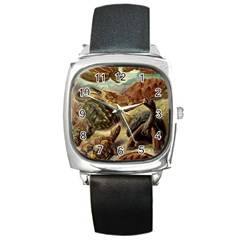 Turtles Leatherback Sea Turtle Square Metal Watch by Pakjumat