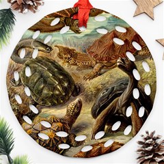 Turtles Leatherback Sea Turtle Round Filigree Ornament (two Sides)