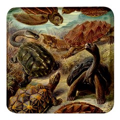 Turtles Leatherback Sea Turtle Square Glass Fridge Magnet (4 Pack) by Pakjumat