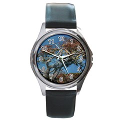 Botanical Wonders Of Argentina  Round Metal Watch by dflcprintsclothing