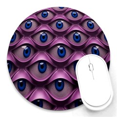 Artistic Eye Psychedelic Round Mousepad by Modalart