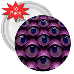 Artistic Eye Psychedelic 3  Buttons (10 Pack)  by Modalart