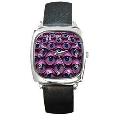 Artistic Eye Psychedelic Square Metal Watch