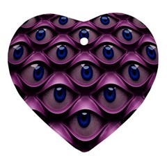 Artistic Eye Psychedelic Heart Ornament (two Sides)