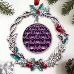 Artistic Eye Psychedelic Metal X mas Wreath Holly Leaf Ornament by Modalart