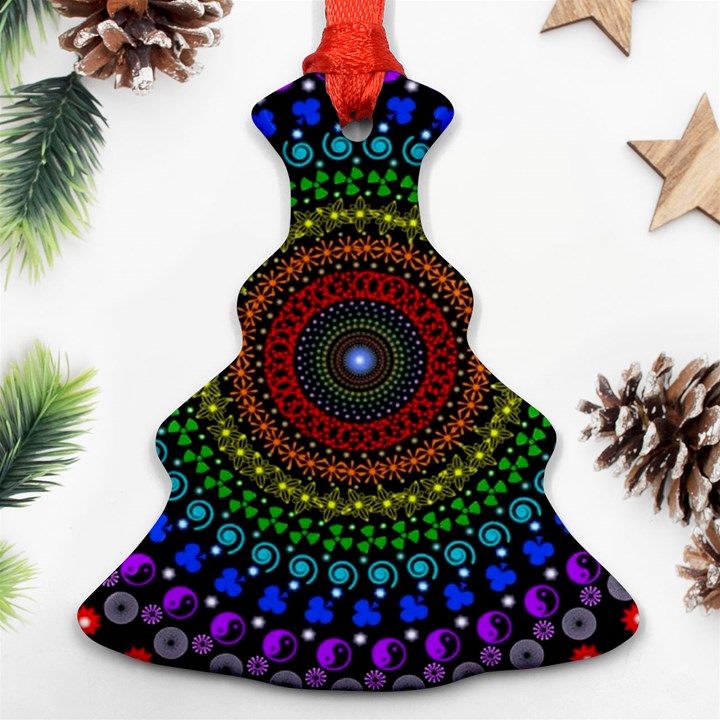 3d Psychedelic Shape Circle Dots Color Ornament (Christmas Tree) 