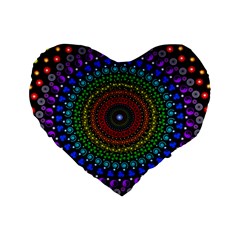 3d Psychedelic Shape Circle Dots Color Standard 16  Premium Flano Heart Shape Cushions by Modalart