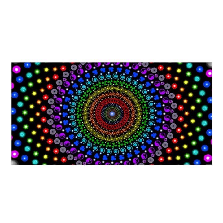 3d Psychedelic Shape Circle Dots Color Satin Shawl 45  x 80 