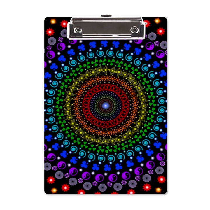 3d Psychedelic Shape Circle Dots Color A5 Acrylic Clipboard