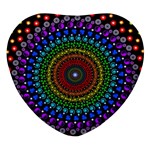 3d Psychedelic Shape Circle Dots Color Heart Glass Fridge Magnet (4 pack) Front