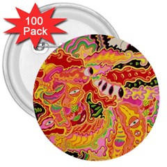 Fantasy Psychedelic Surrealism Trippy 3  Buttons (100 Pack)  by Modalart