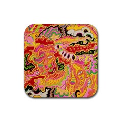 Fantasy Psychedelic Surrealism Trippy Rubber Coaster (square) by Modalart