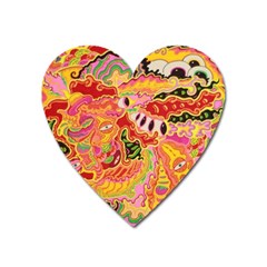 Fantasy Psychedelic Surrealism Trippy Heart Magnet by Modalart