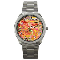 Fantasy Psychedelic Surrealism Trippy Sport Metal Watch