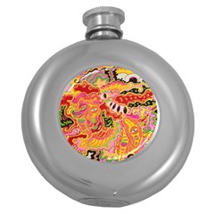 Fantasy Psychedelic Surrealism Trippy Round Hip Flask (5 Oz)