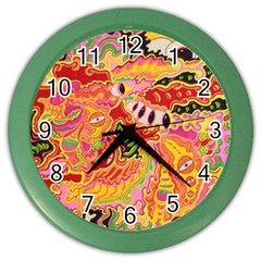 Fantasy Psychedelic Surrealism Trippy Color Wall Clock by Modalart