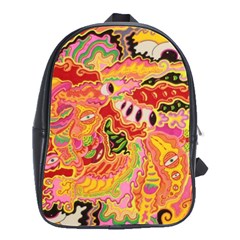 Fantasy Psychedelic Surrealism Trippy School Bag (large) by Modalart