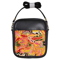 Fantasy Psychedelic Surrealism Trippy Girls Sling Bag by Modalart