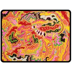 Fantasy Psychedelic Surrealism Trippy Fleece Blanket (large) by Modalart