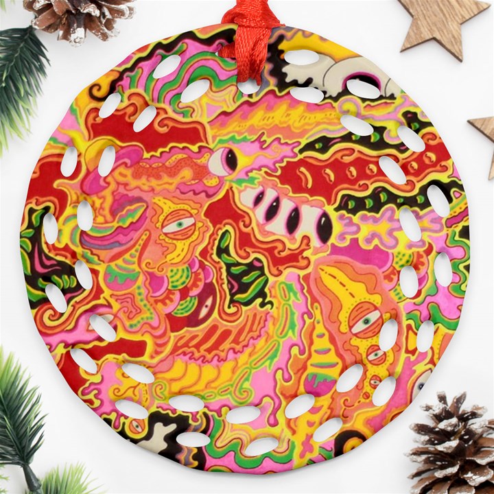 Fantasy Psychedelic Surrealism Trippy Ornament (Round Filigree)