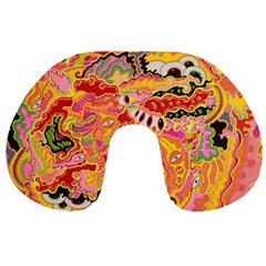 Fantasy Psychedelic Surrealism Trippy Travel Neck Pillow by Modalart