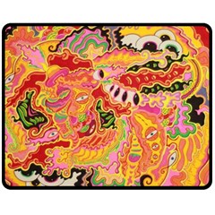 Fantasy Psychedelic Surrealism Trippy Two Sides Fleece Blanket (medium) by Modalart