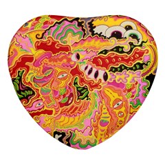 Fantasy Psychedelic Surrealism Trippy Heart Glass Fridge Magnet (4 Pack) by Modalart