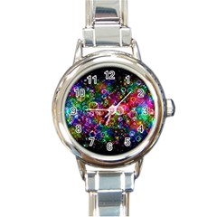 Psychedelic Bubbles Abstract Round Italian Charm Watch