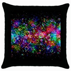 Psychedelic Bubbles Abstract Throw Pillow Case (black) by Modalart