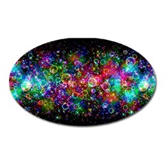 Psychedelic Bubbles Abstract Oval Magnet by Modalart