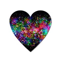 Psychedelic Bubbles Abstract Heart Magnet